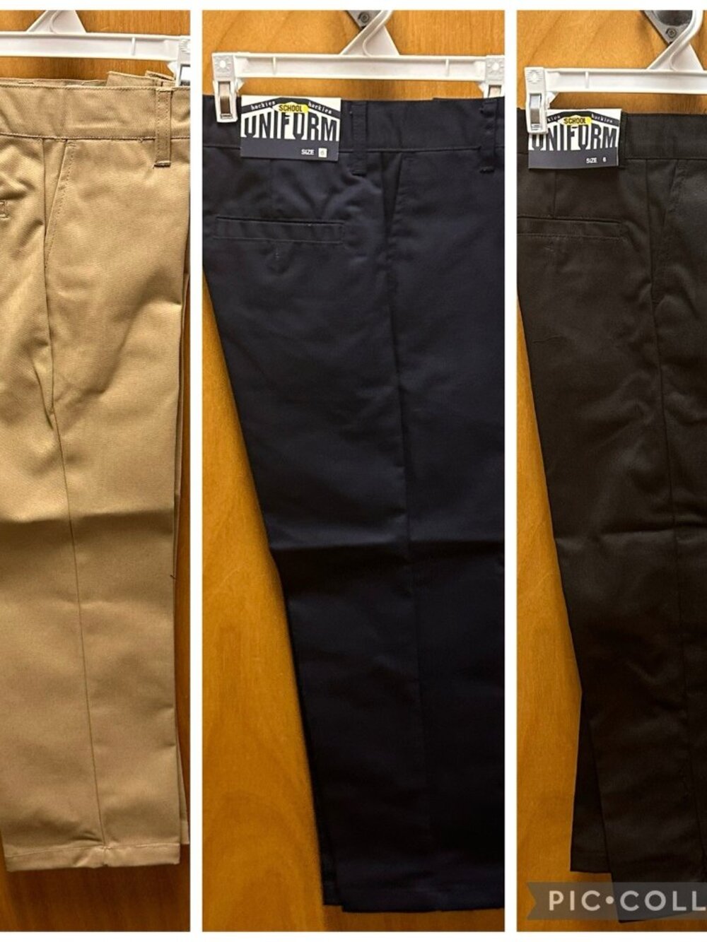 Hackies School Uniform Pants Girls Size 6 Lot of 3 Khaki Black Navy Blue New
